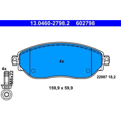 ATE | Bremsensatz, Scheibenbremse | 24.0128-0287.1 + 13.0460-2798.2