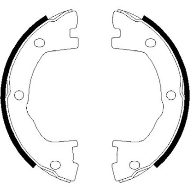 Hella | Bremsbackensatz, Feststellbremse | 8DA 355 050-501