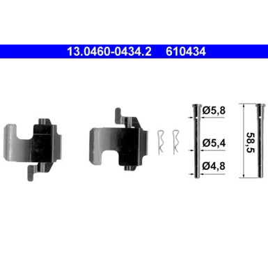 13.0460-0434.2 Zubehörsatz, Scheibenbremsbelag