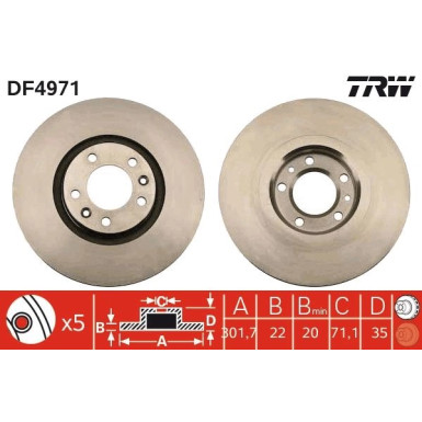 TRW | Bremsscheibe | DF4971