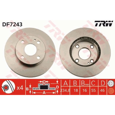 TRW | Bremsscheibe | DF7243