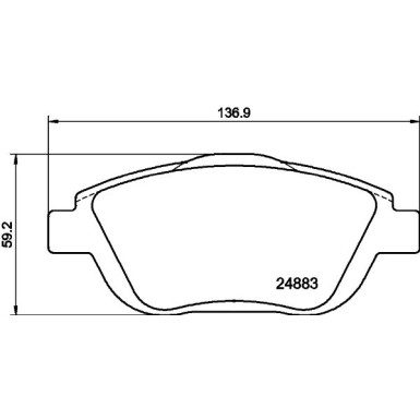 Hella | Bremsbelagsatz, Scheibenbremse | 8DB 355 014-551
