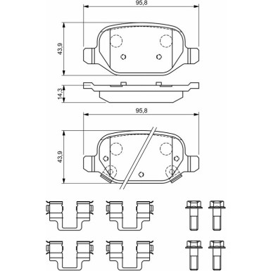 BOSCH Bremsbelagsatz, Scheibenbremse 0 986 494 935