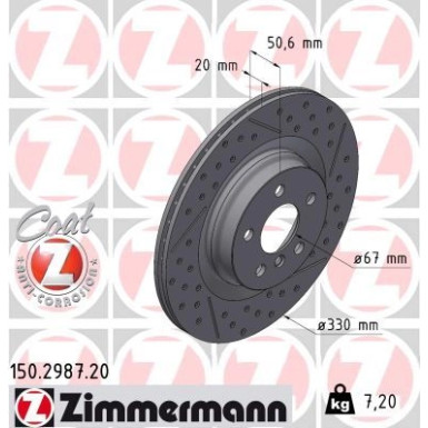 Zimmermann | Bremsscheibe | 150.2987.20