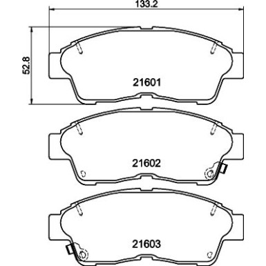 Hella | Bremsbelagsatz, Scheibenbremse | 8DB 355 016-421