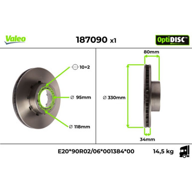 Valeo | Bremsscheibe | 187090 Valeo | Bremsscheibe | 187090
