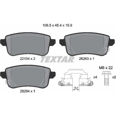 2210401 Bremsbelagsatz, Scheibenbremse