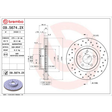 Brembo Bremsscheibe XTRA LINE - Xtra 09.5674.2X