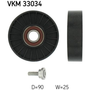 SKF | Umlenk-/Führungsrolle, Keilrippenriemen | VKM 33034