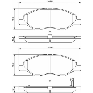 BOSCH Bremsbelagsatz, Scheibenbremse 0 986 494 867