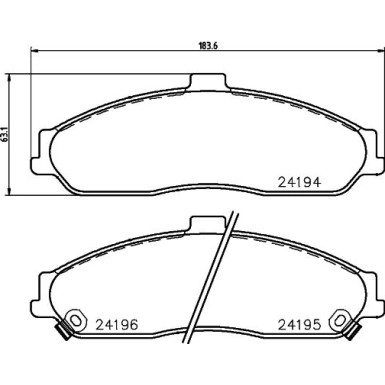 8DB 355 012-561 Bremsbelagsatz, Scheibenbremse