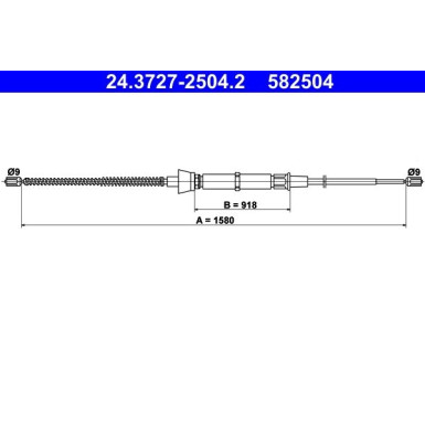 24.3727-2504.2 Seilzug, Feststellbremse 24.3727-2504.2 Seilzug, Feststellbremse