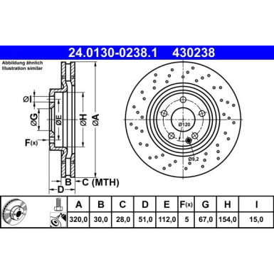 ATE | Bremsscheibe | 24.0130-0238.1