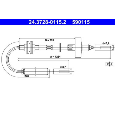 24.3728-0115.2 Seilzug, Kupplungsbetätigung 24.3728-0115.2 Seilzug, Kupplungsbetätigung
