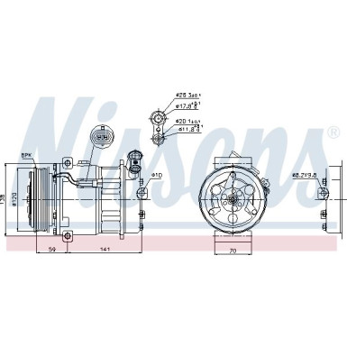 Nissens | Kompressor, Klimaanlage | 89124