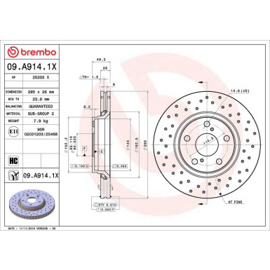 Brembo Bremsscheibe XTRA LINE - Xtra 09.A914.1X
