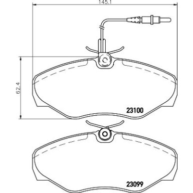 Hella | Bremsbelagsatz, Scheibenbremse | 8DB 355 018-501