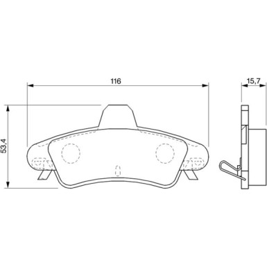 0 986 424 744 Bremsbelagsatz, Scheibenbremse