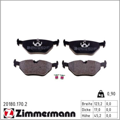 Zimmermann Bremsbelagsatz, Scheibenbremse 20180.170.2