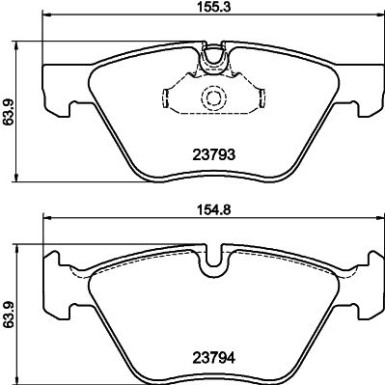 Hella | Bremsbelagsatz, Scheibenbremse | 8DB 355 015-031
