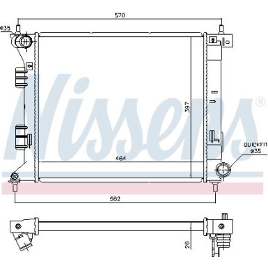 Nissens | Kühler, Motorkühlung | 66775