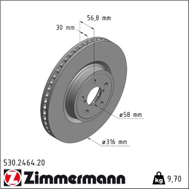 Zimmermann Bremsscheibe Coat Z 530.2464.20