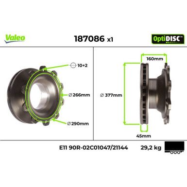 Valeo | Bremsscheibe | 187086