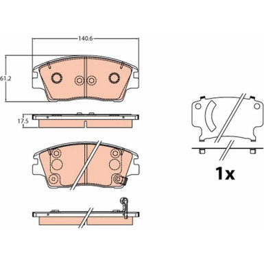 GDB2197 Bremsbelagsatz, Scheibenbremse