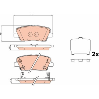 GDB3624 Bremsbelagsatz, Scheibenbremse