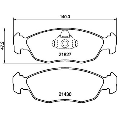 Hella | Bremsbelagsatz, Scheibenbremse | 8DB 355 008-291