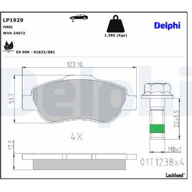 LP1929 Bremsbelagsatz, Scheibenbremse