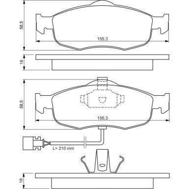 BOSCH Bremsbelagsatz, Scheibenbremse 0 986 460 971