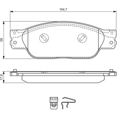 BOSCH Bremsbelagsatz, Scheibenbremse 0 986 494 355