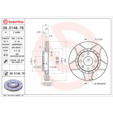 Brembo | Bremsscheibe | 09.5148.76