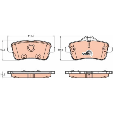 GDB1947 Bremsbelagsatz, Scheibenbremse COTEC