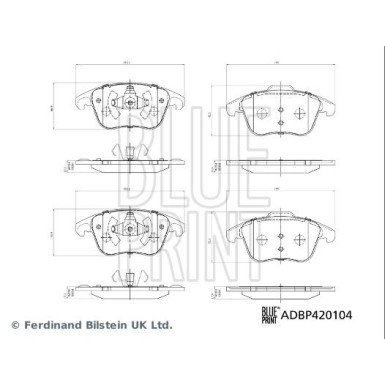 Blue Print | Bremsbelagsatz, Scheibenbremse | ADBP420104 Blue Print | Bremsbelagsatz, Scheibenbremse | ADBP420104