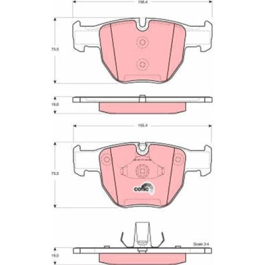 TRW Bremsbelagsatz, Scheibenbremse COTEC GDB1526