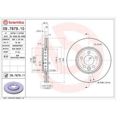 Brembo Bremsscheibe PRIME LINE - UV Coated 09.7879.11