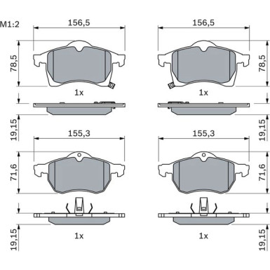 0 986 424 457 Bremsbelagsatz, Scheibenbremse