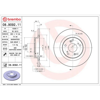 Brembo | Bremsscheibe | 08.9092.11