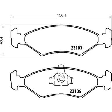 Hella | Bremsbelagsatz, Scheibenbremse | 8DB 355 008-331