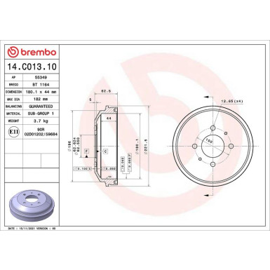 Brembo | Bremstrommel | 14.C013.10