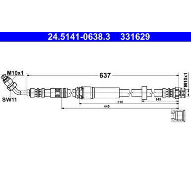 ATE | Bremsschlauch | 24.5141-0638.3