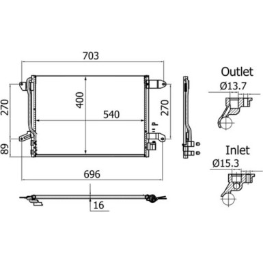 Mahle | Kondensator, Klimaanlage | AC 864 001S