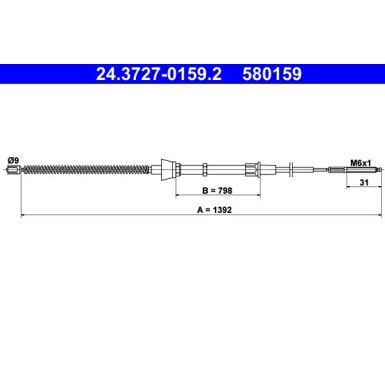 24.3727-0159.2 Seilzug, Feststellbremse 24.3727-0159.2 Seilzug, Feststellbremse