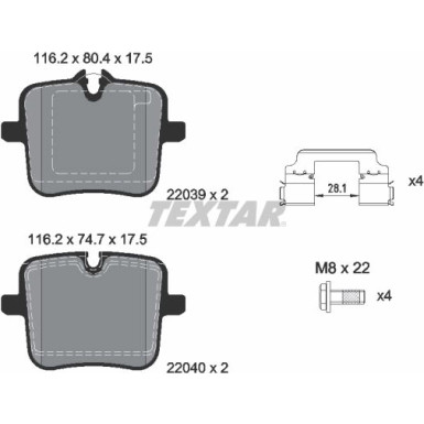 2203901 Bremsbelagsatz, Scheibenbremse