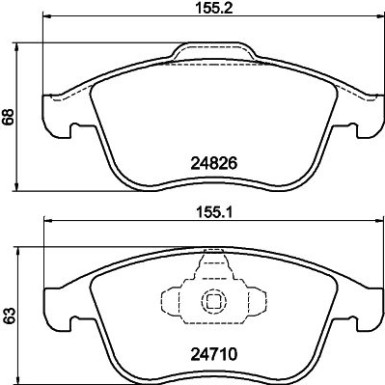 Hella | Bremsbelagsatz, Scheibenbremse | 8DB 355 014-591