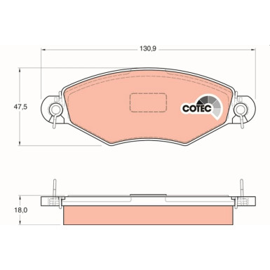 TRW Bremsbelagsatz, Scheibenbremse COTEC GDB1361