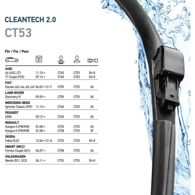 9XW 358 053-211 Wischblatt CLEANTECH