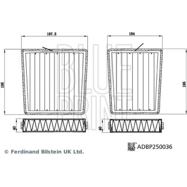 Blue Print | Filtersatz, Innenraumluft | ADBP250036